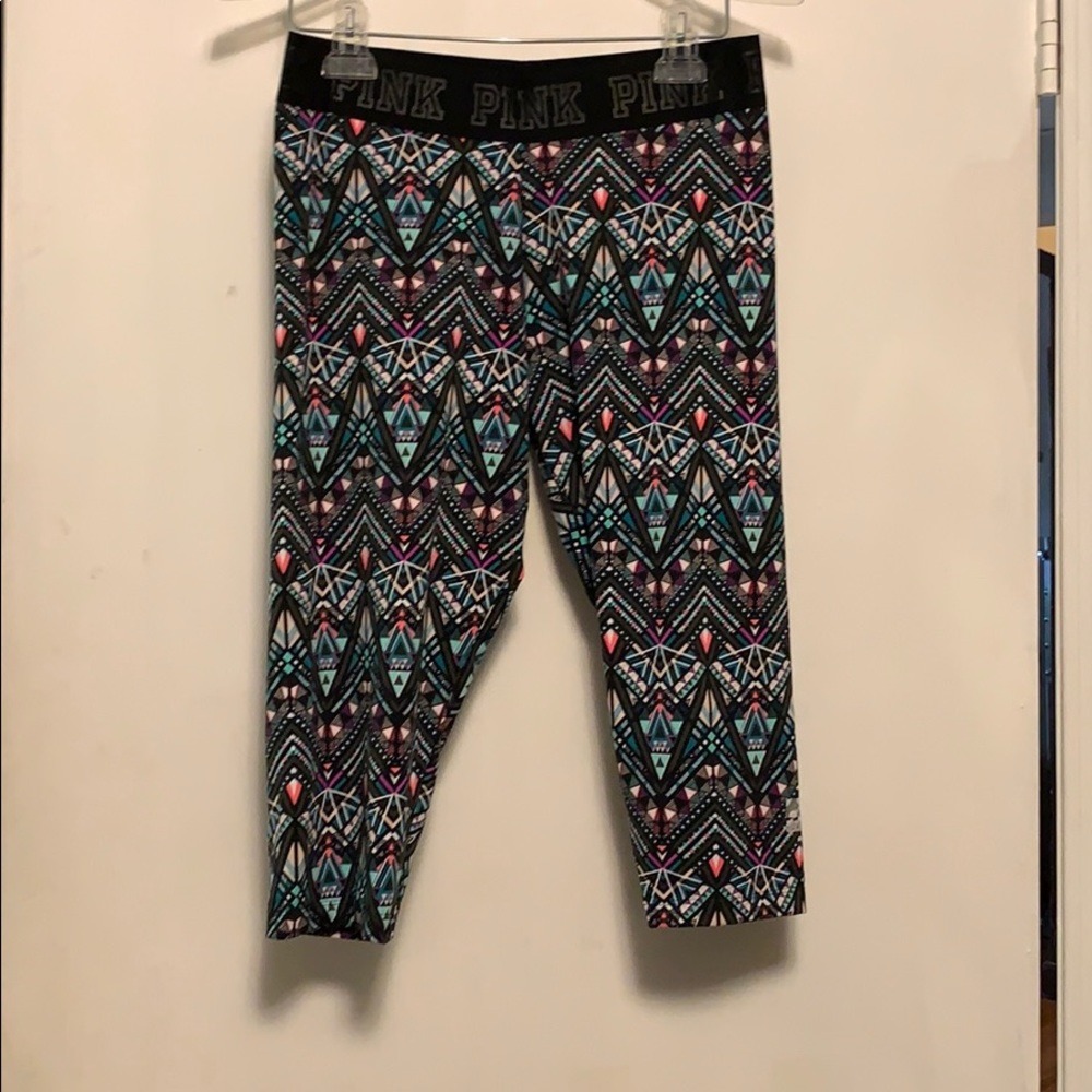 “Pink” Geometric Print Ultimate Capri Leggings